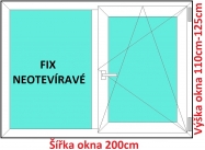 Okna FIX+OS SOFT rka 200cm x vka 110-125cm